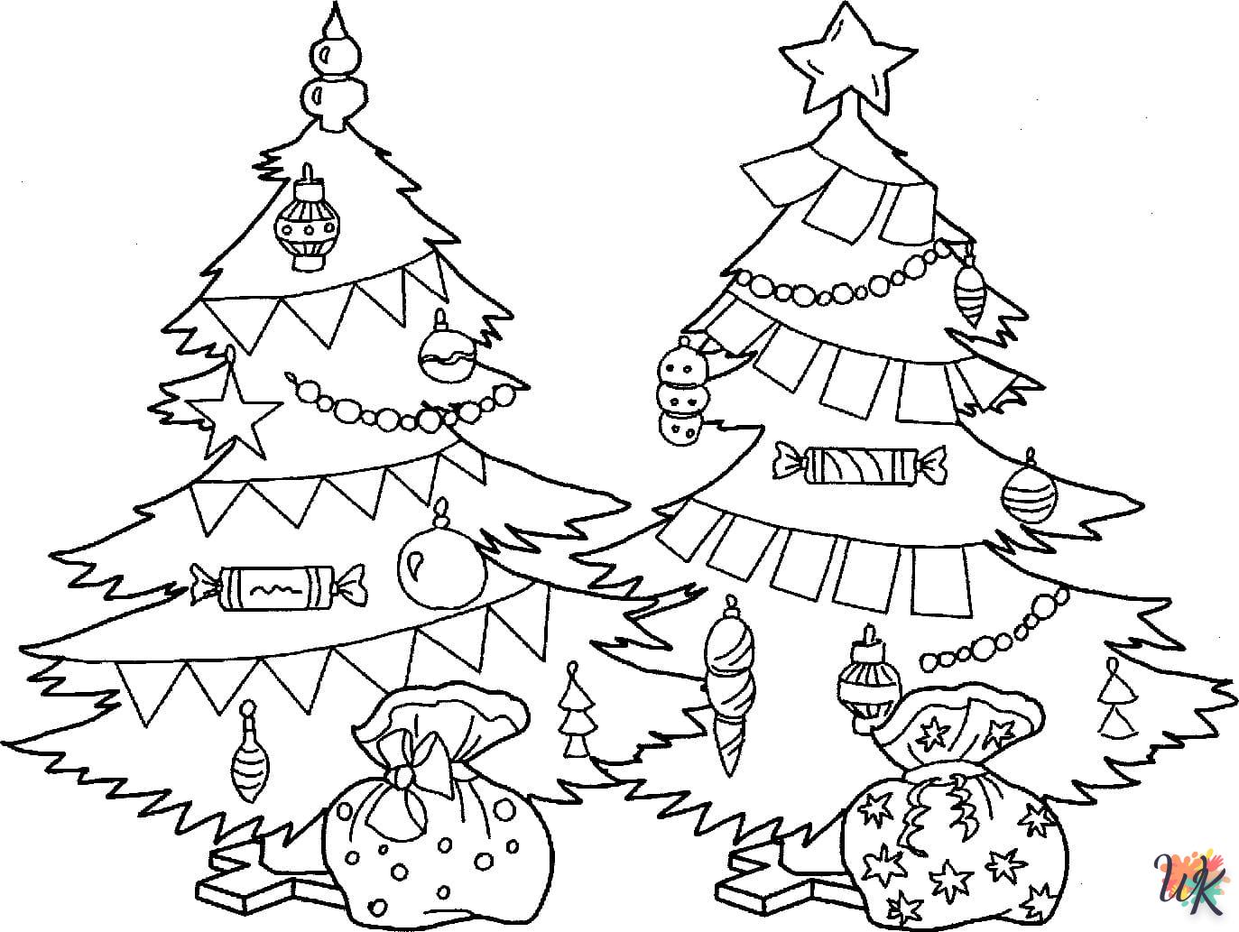 coloriage Sapin de Noël  a imprimer enfant 10 ans