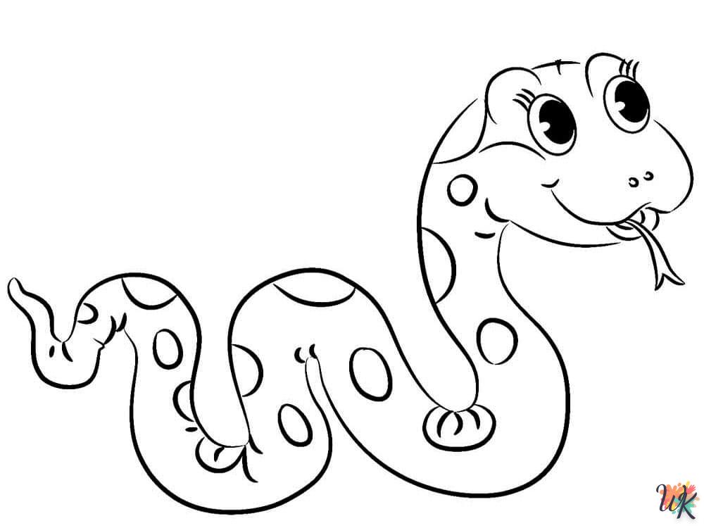 coloriage Serpent  et decoupage a imprimer gratuit