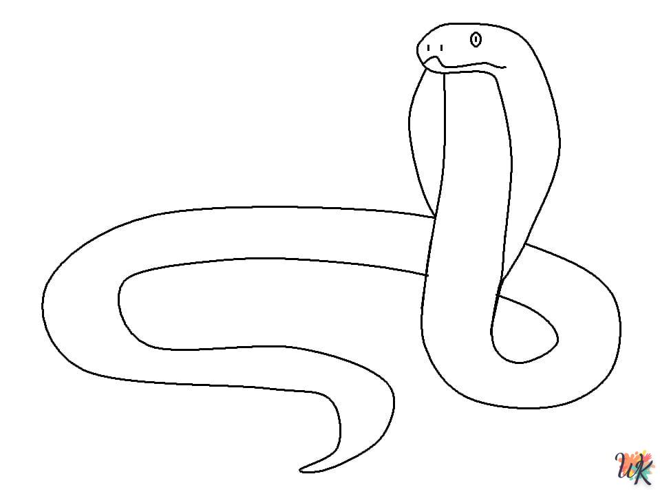 coloriage Serpent  et decoupage a imprimer gratuit