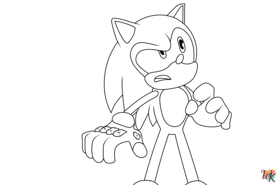 coloriage Sonic  à imprimer pour enfant de 12 ans