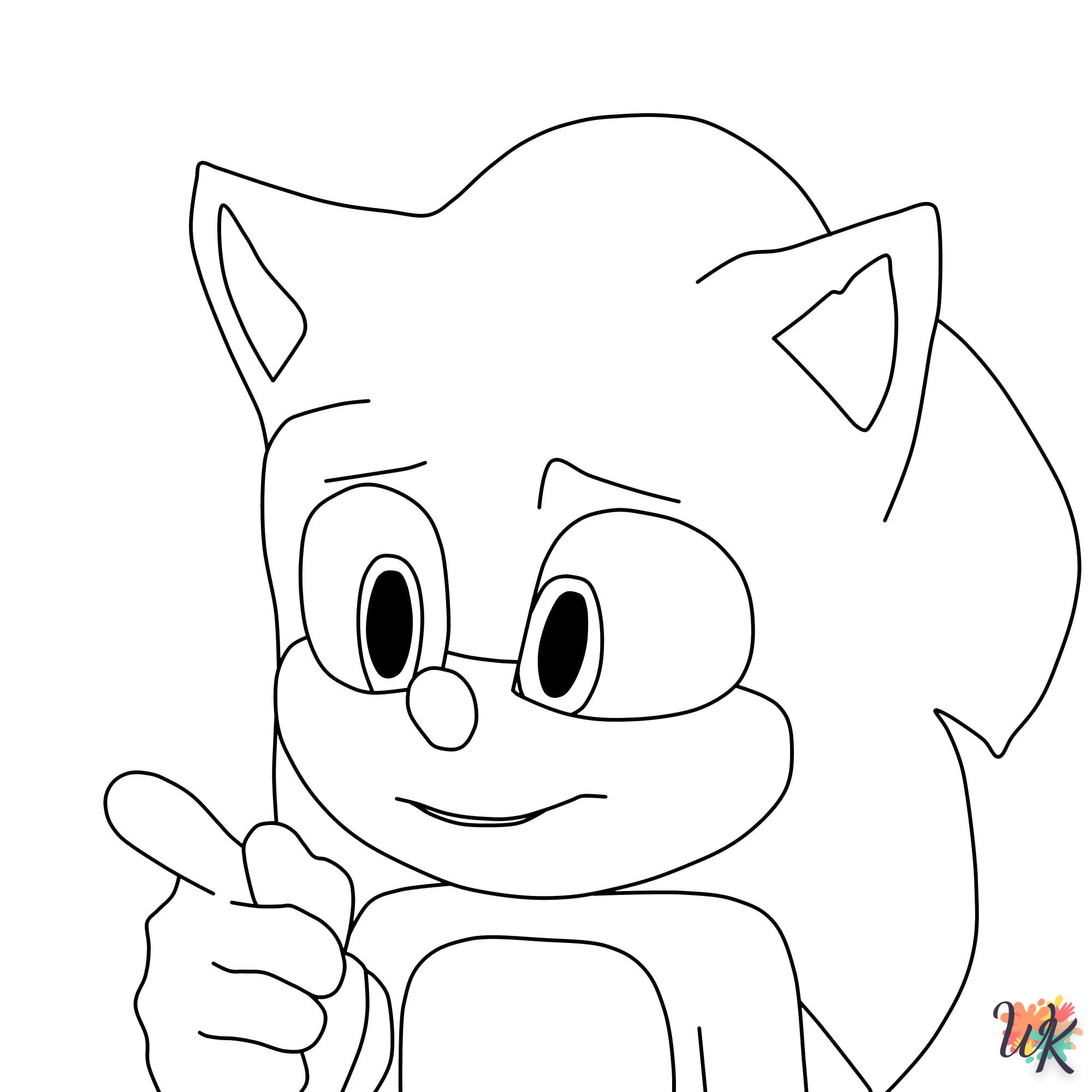 coloriage Sonic  de noël gratuit à imprimer en ligne