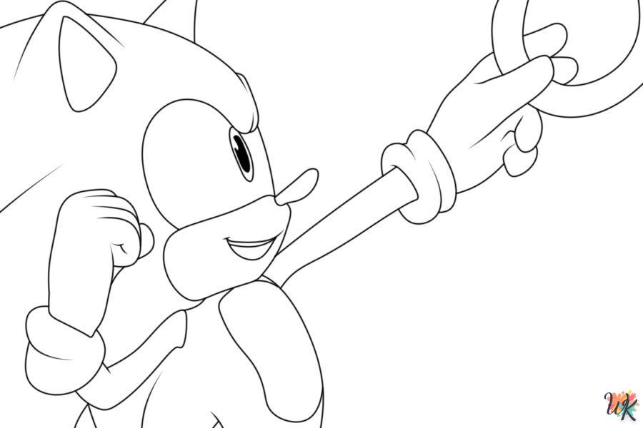 coloriage Sonic  à imprimer pour enfant de 2 ans