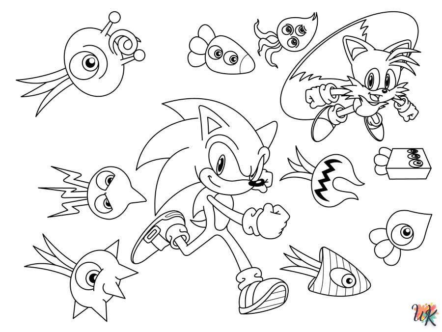 coloriage Sonic  et découpage à imprimer