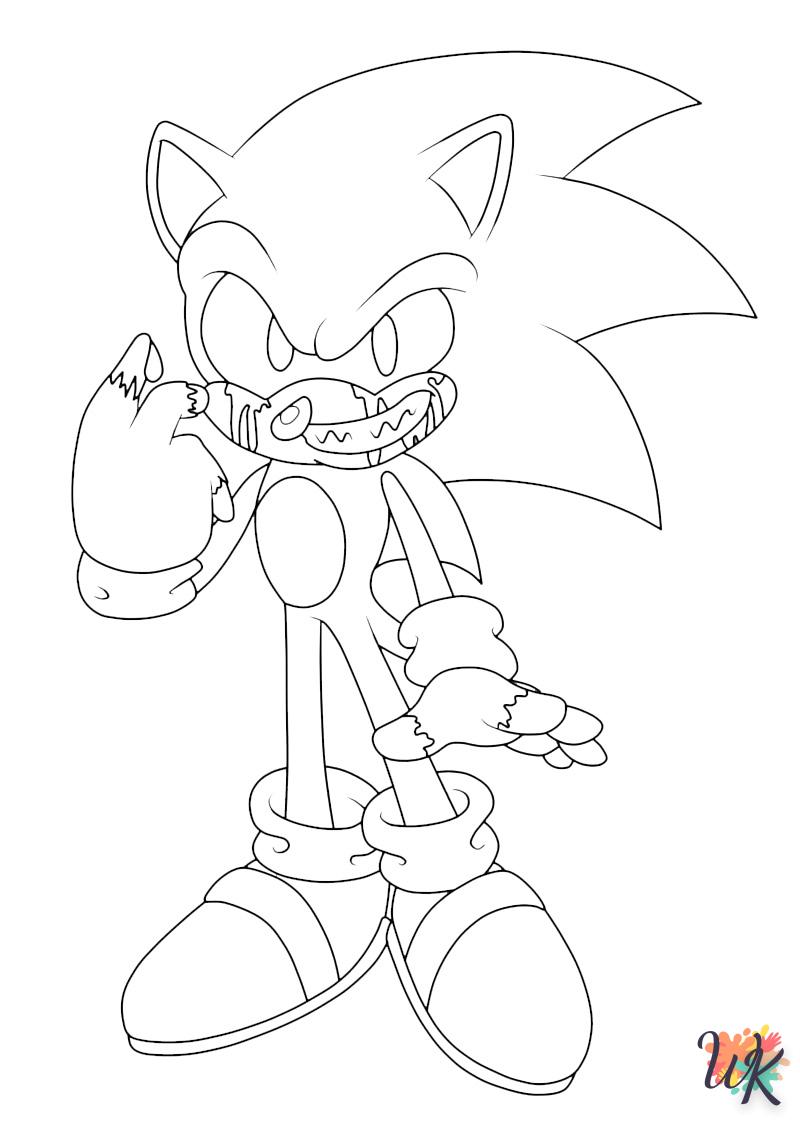 coloriage Sonic  pour enfant de 5 ans