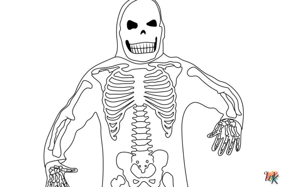coloriage Squelette  de noël gratuit à imprimer en ligne
