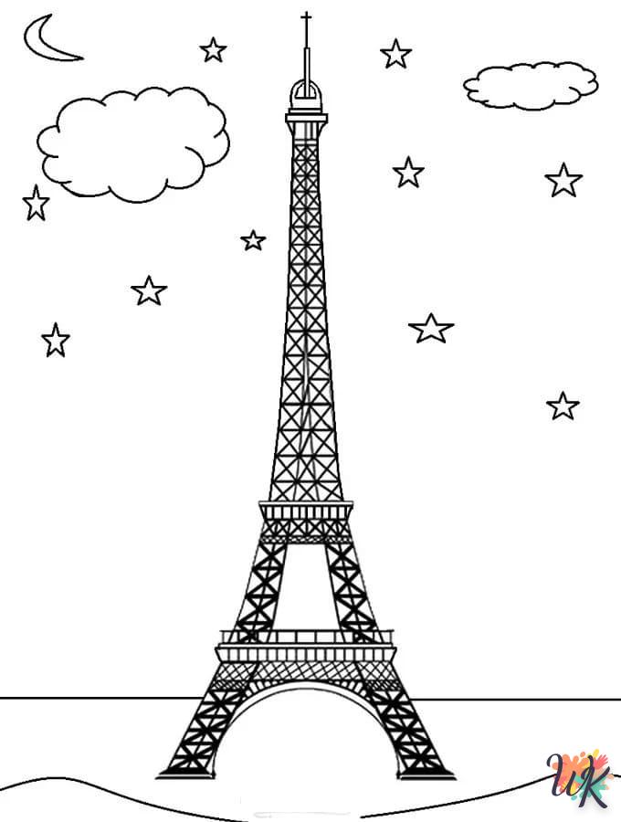 coloriage Tour Eiffel  bebe à imprimer gratuit