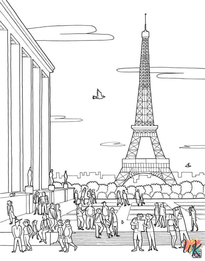 coloriage Tour Eiffel  en ligne pour enfant