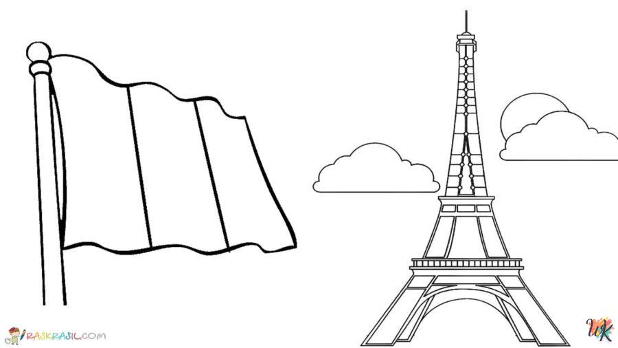 coloriage Tour Eiffel  à imprimer pdf gratuit