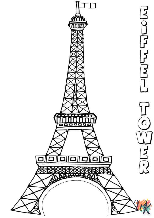 coloriage Tour Eiffel  à colorier en ligne