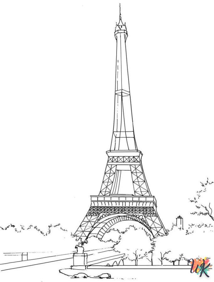 coloriage Tour Eiffel  a imprimer enfant 6 ans