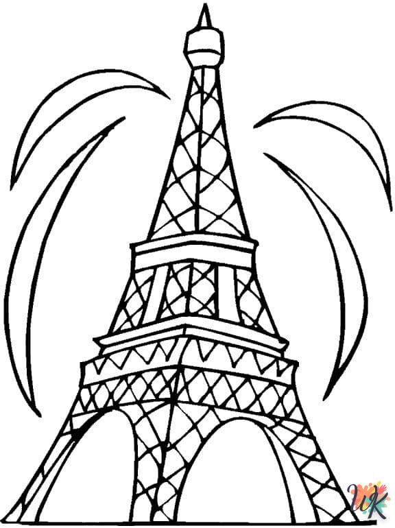 coloriage Tour Eiffel  gratuit en ligne