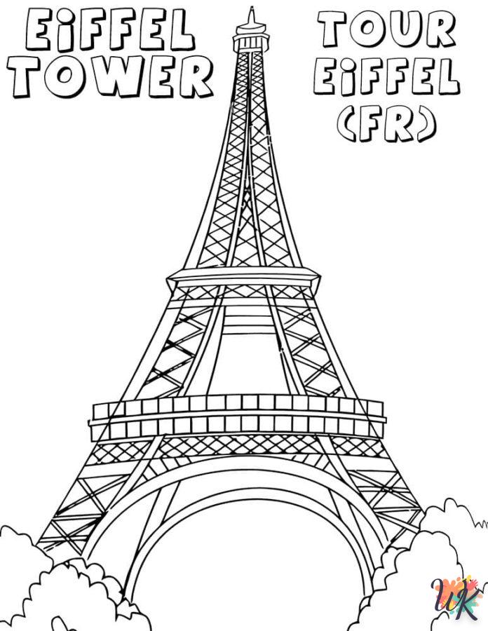 coloriage Tour Eiffel  a colorier en ligne gratuitement