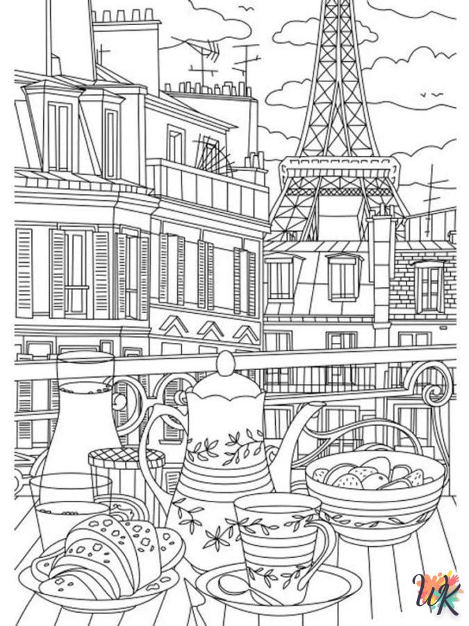 coloriage Tour Eiffel  à imprimer pour enfant de 6 ans