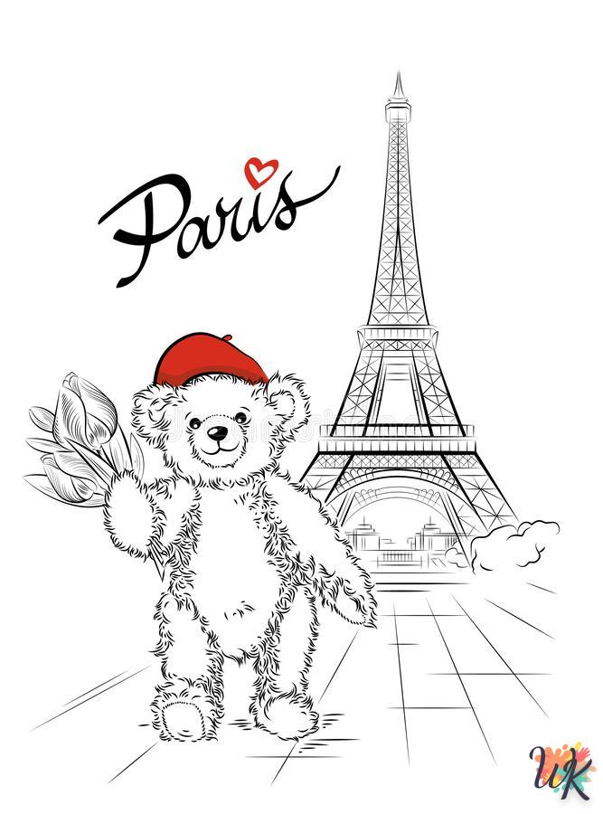 coloriage Tour Eiffel  pour bebe a imprimer