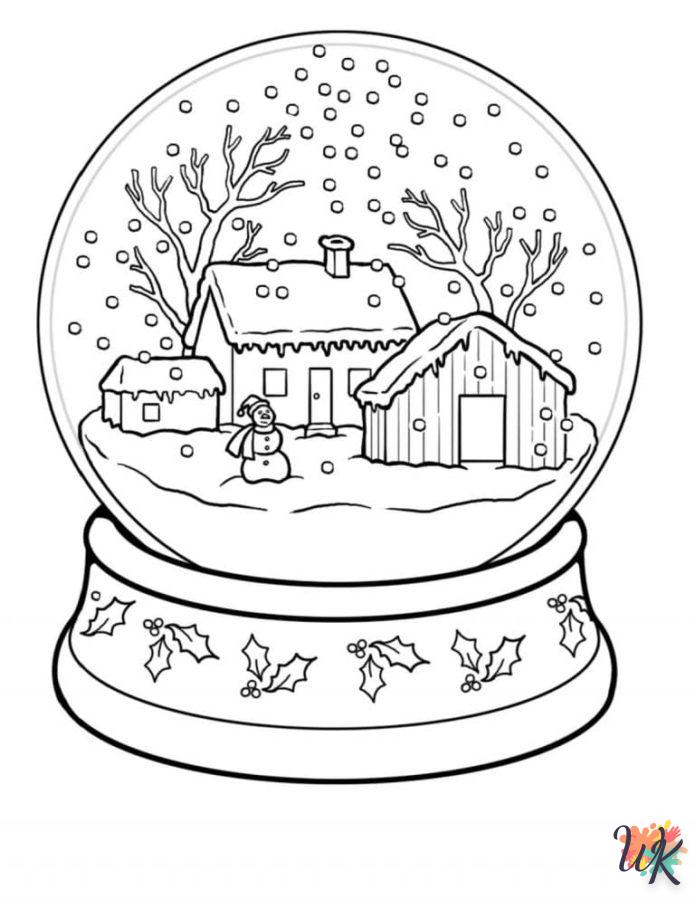 coloriage Une Boule à Neige  enfant à imprimer