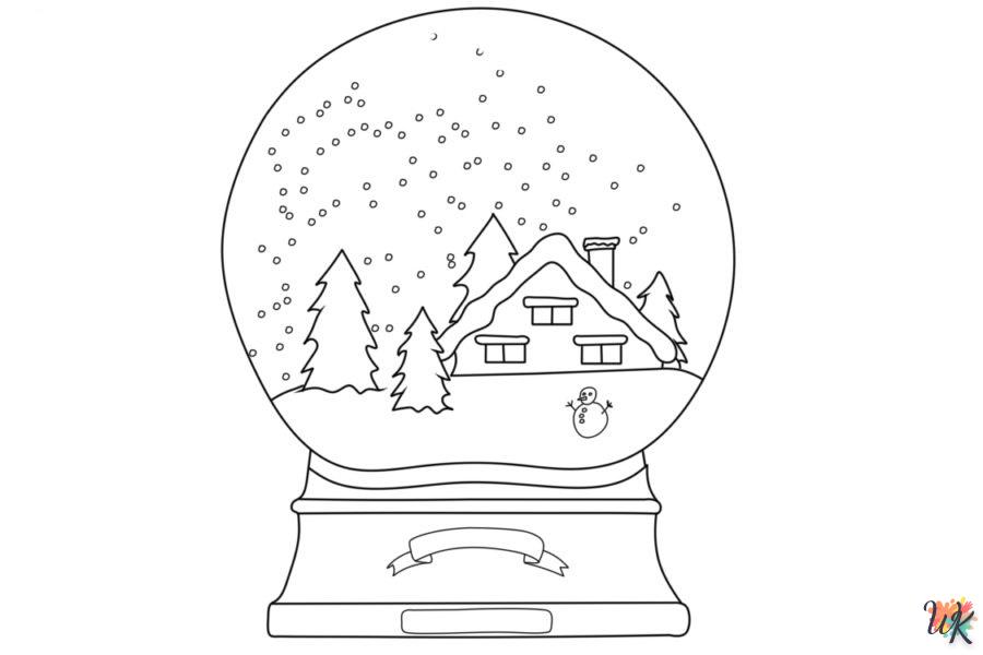 coloriage Une Boule à Neige  gratuit a imprimer