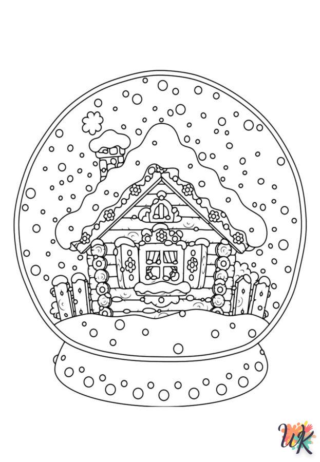 coloriage Une Boule à Neige  et decoupage