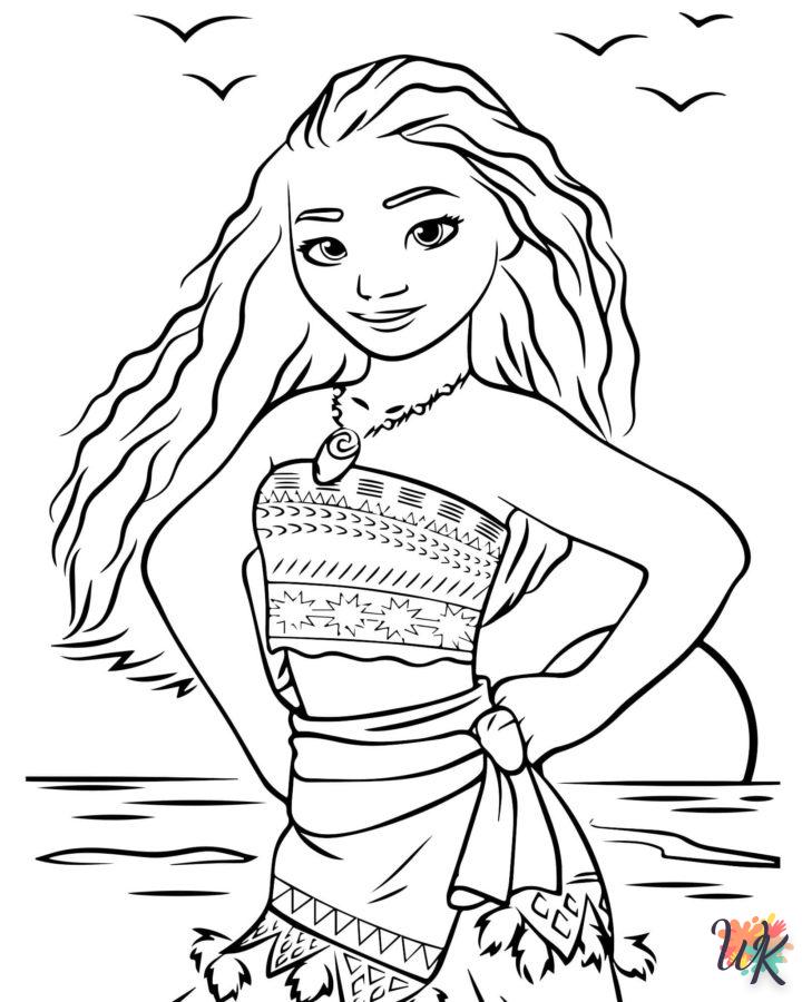 coloriage Vaiana  enfant a imprimer