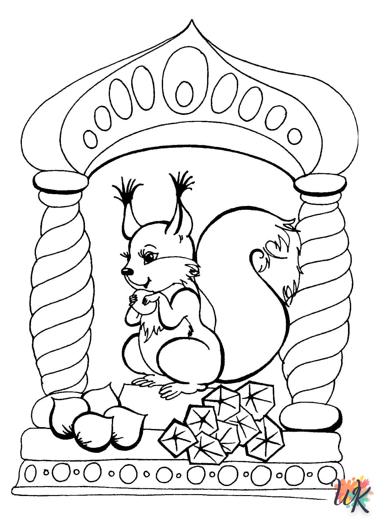 coloriage Écureuil  pour enfant de 10 ans