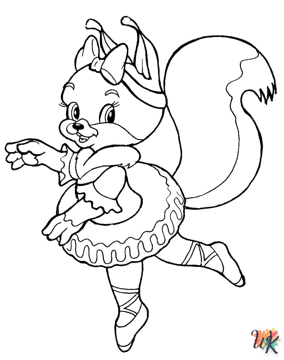 image pour coloriage Écureuil  enfant