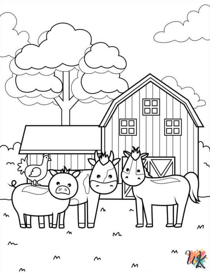 coloriage Animaux De La Ferme  à colorier en ligne