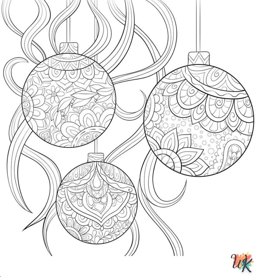 coloriage Boules de Noël  enfant à imprimer pdf