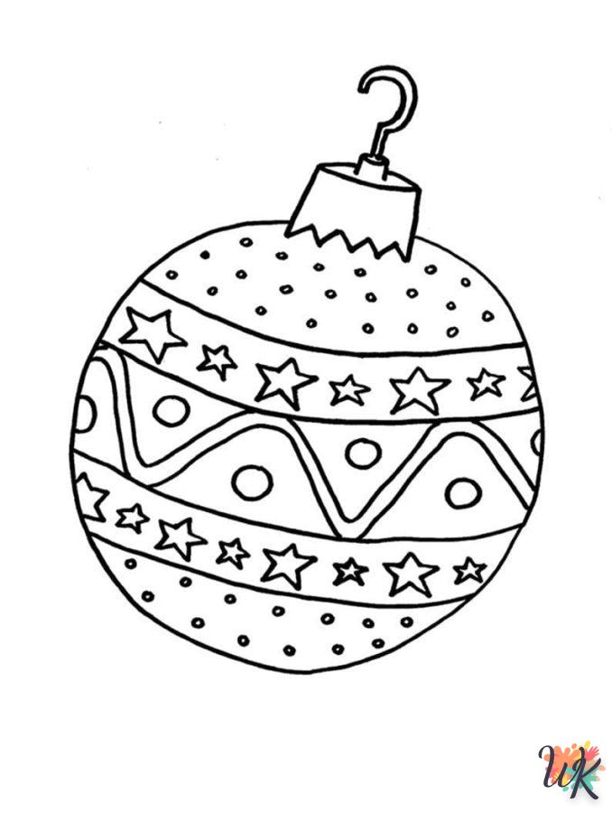coloriage Boules de Noël  à imprimer kawaii