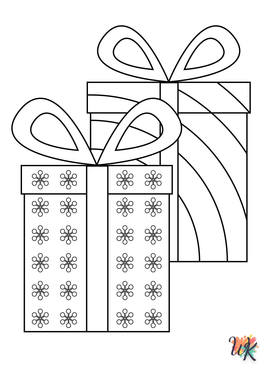 coloriage Cadeaux de Noel  à imprimer pour enfant de 8 ans