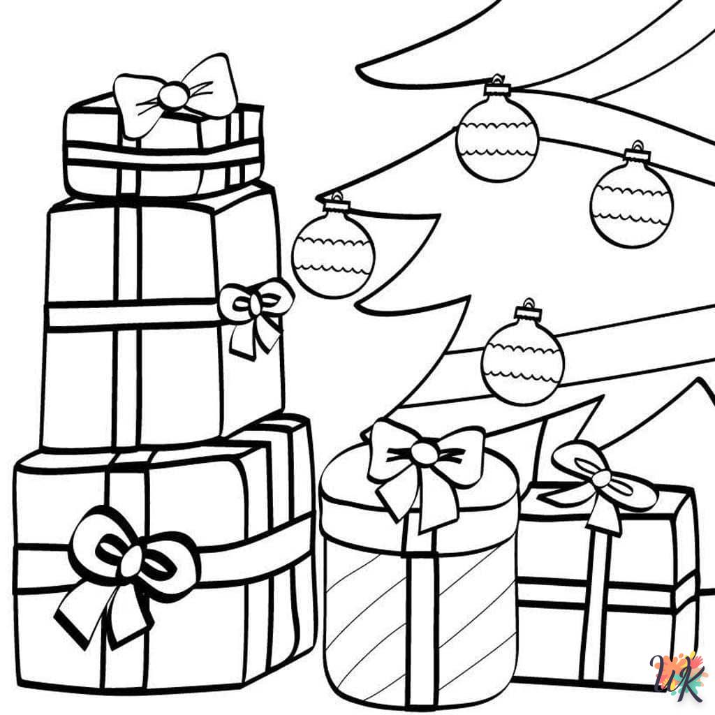 coloriage Cadeaux de Noel  bebe à imprimer gratuit