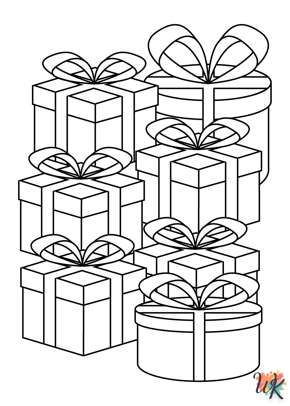 coloriage Cadeaux de Noel  pour enfants à imprimer