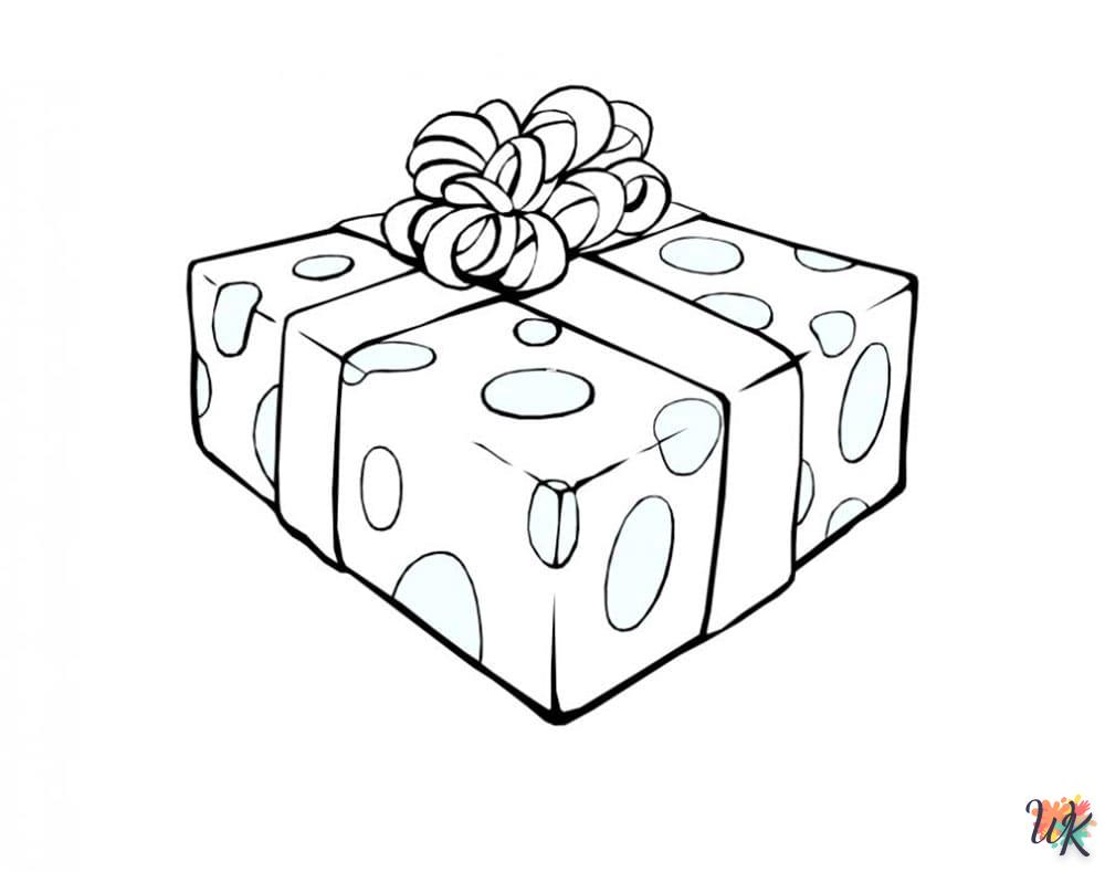 coloriage Cadeaux de Noel  à imprimer kawaii