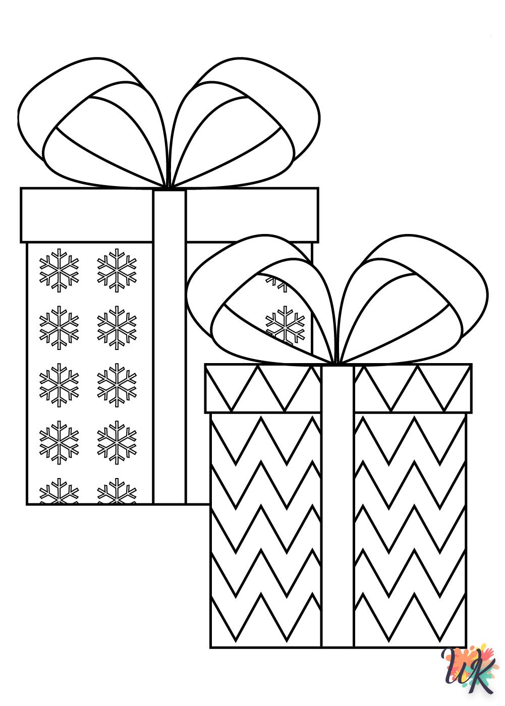 coloriage Cadeaux de Noel  automne en ligne gratuit à imprimer