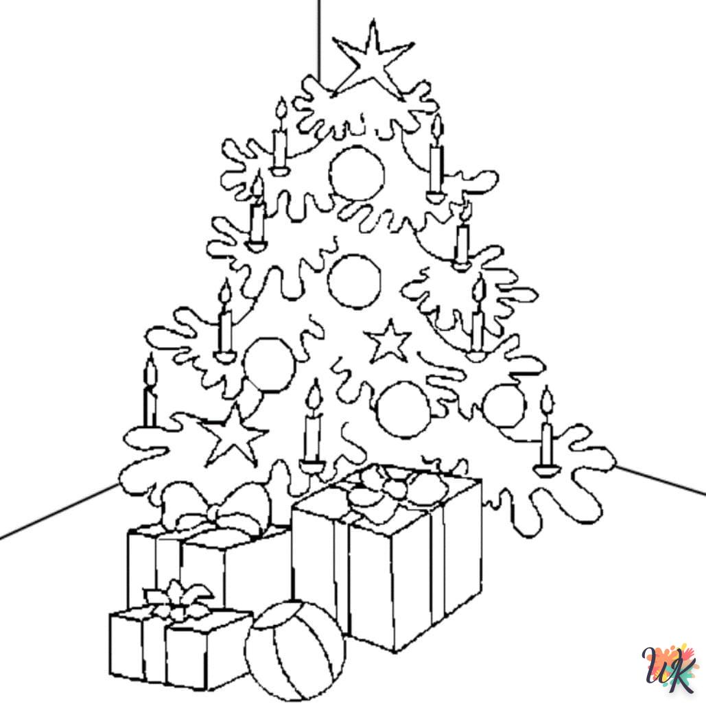 coloriage Cadeaux de Noel  animaux enfant a imprimer