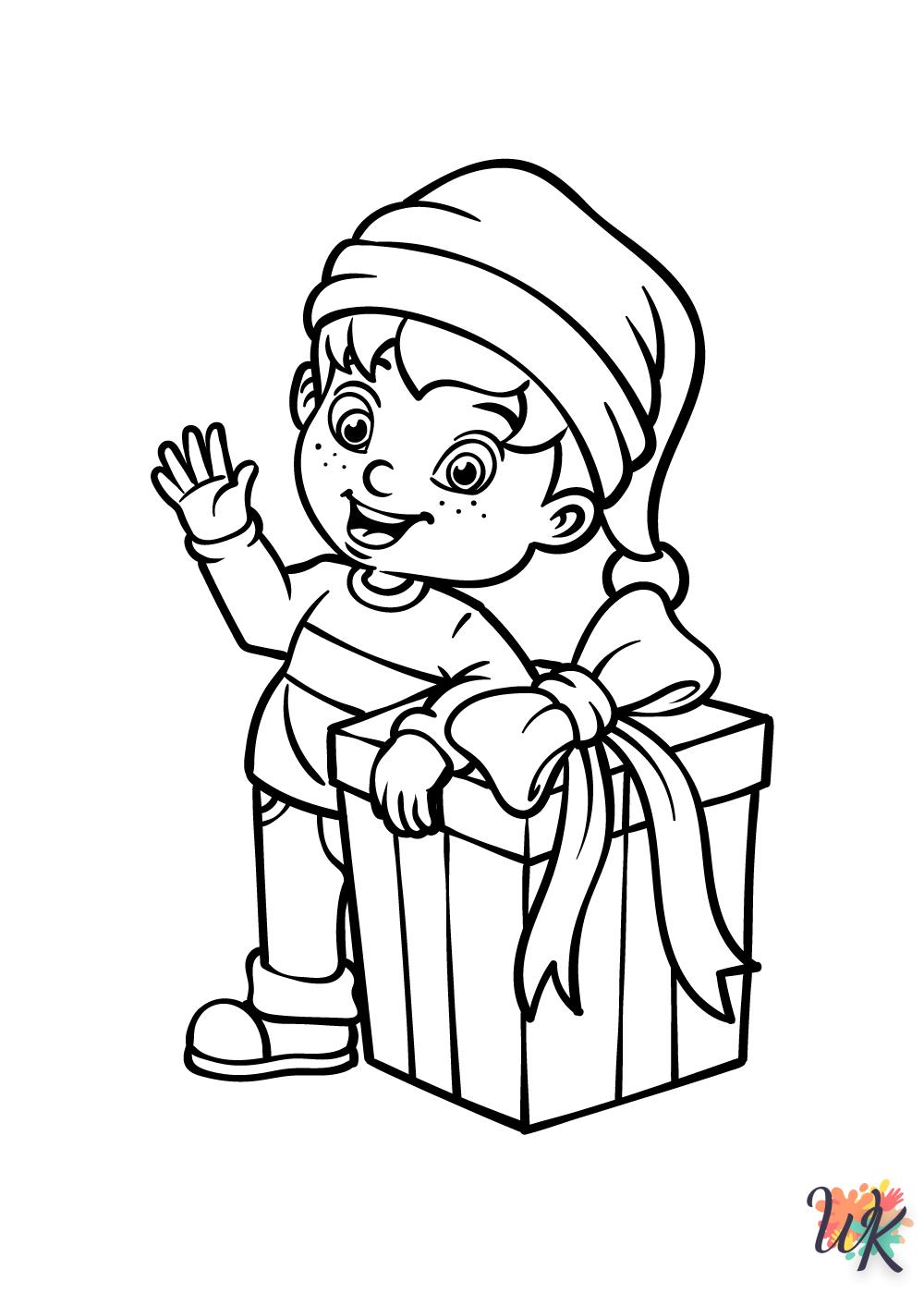 coloriage Cadeaux de Noel  enfant à imprimer