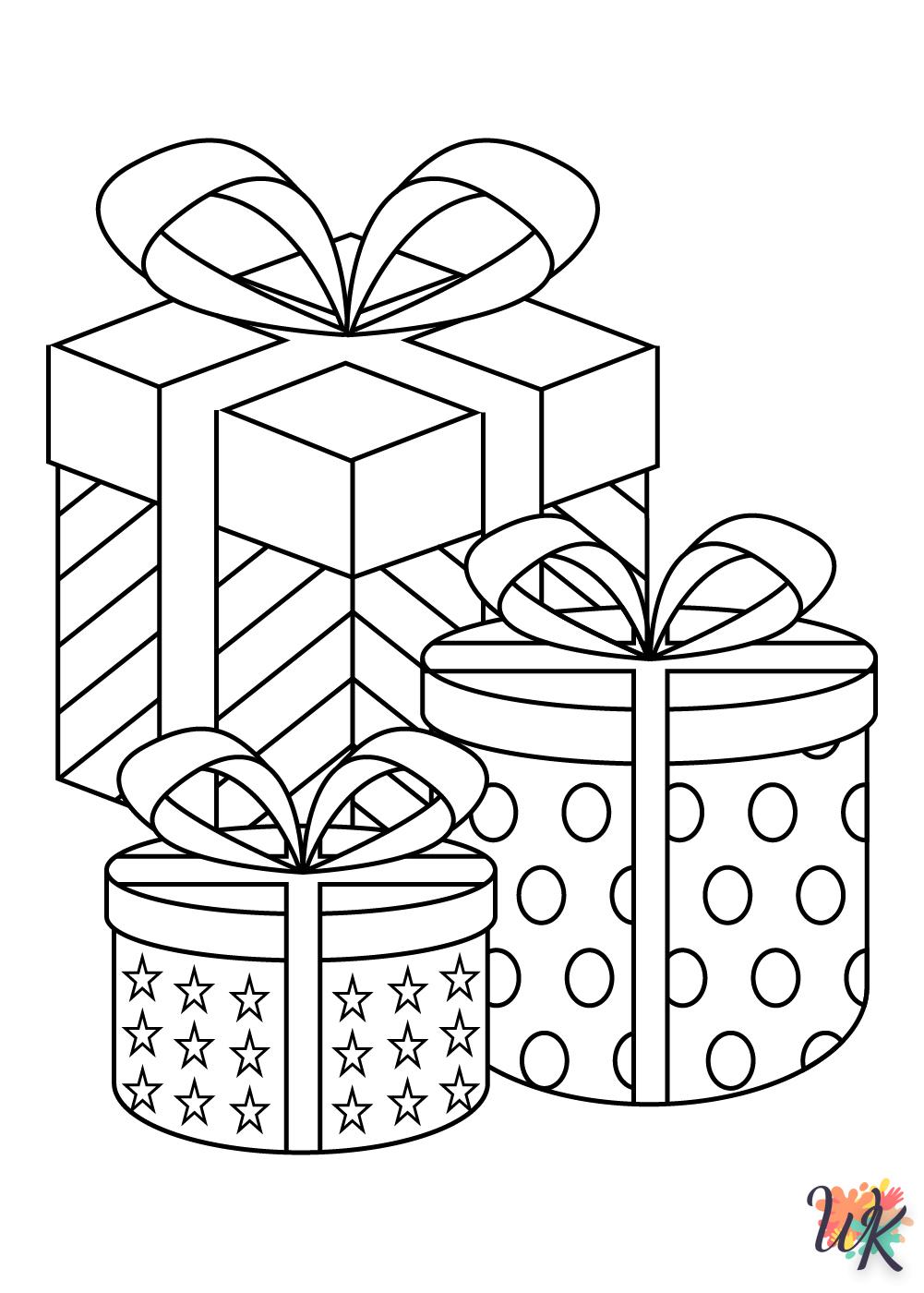 coloriage Cadeaux de Noel  à imprimer pour enfant de 6 ans