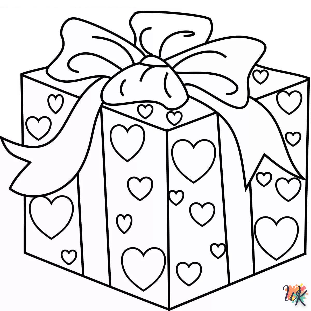 coloriage Cadeaux de Noel  à imprimer kawaii