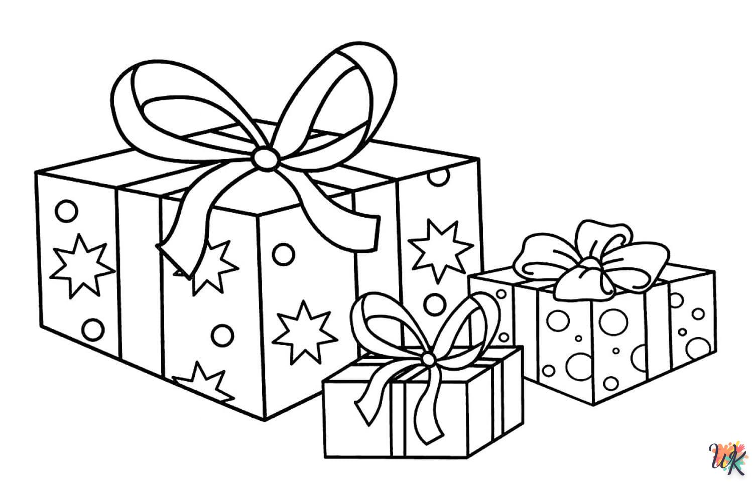 coloriage Cadeaux de Noel  enfant 8 ans a imprimer