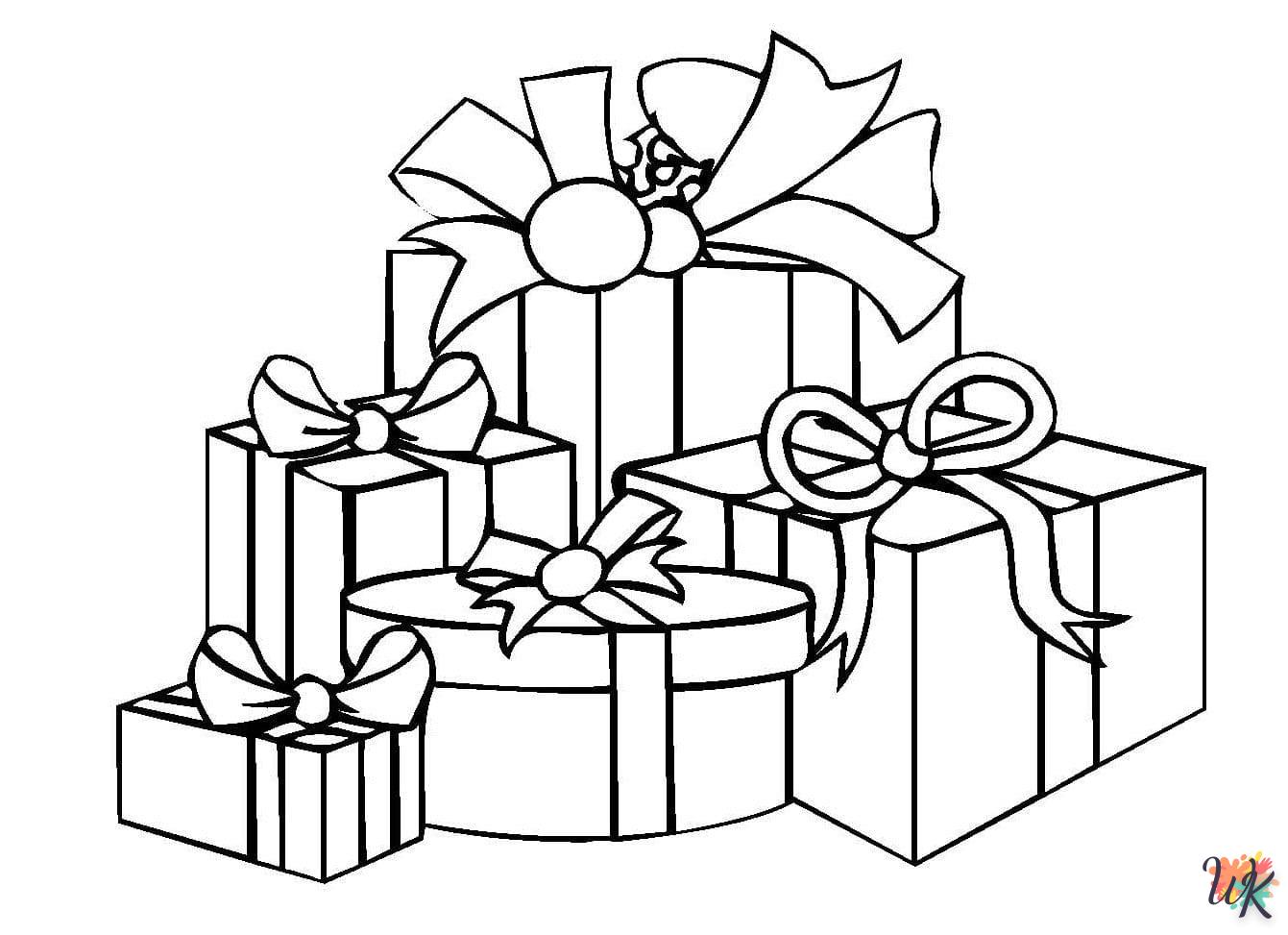 coloriage Cadeaux de Noel  et decoupage a imprimer gratuit