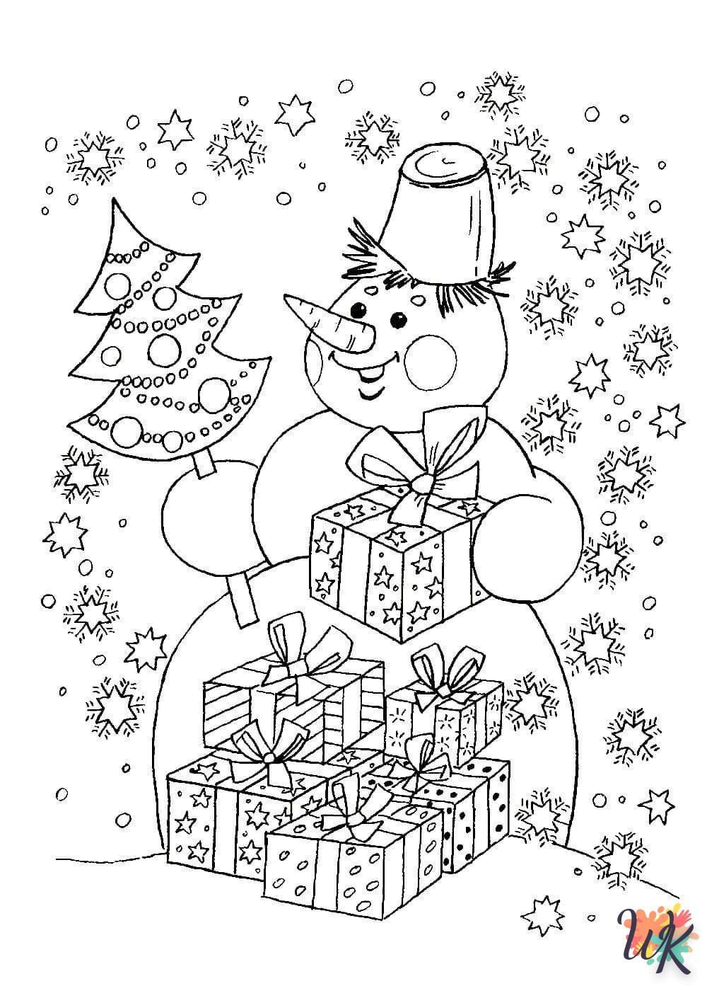 coloriage Cadeaux de Noel  d'enfant a imprimer