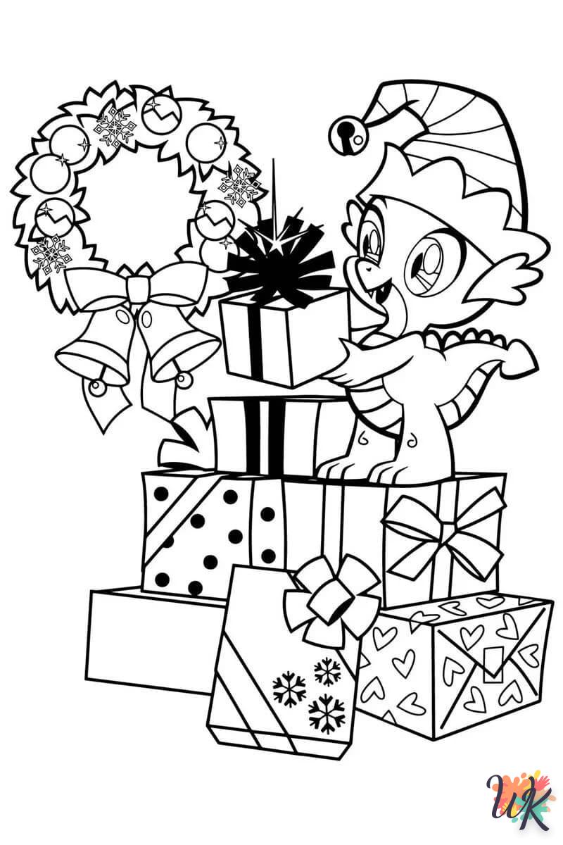 coloriage Cadeaux de Noel  enfant 5 ans à imprimer