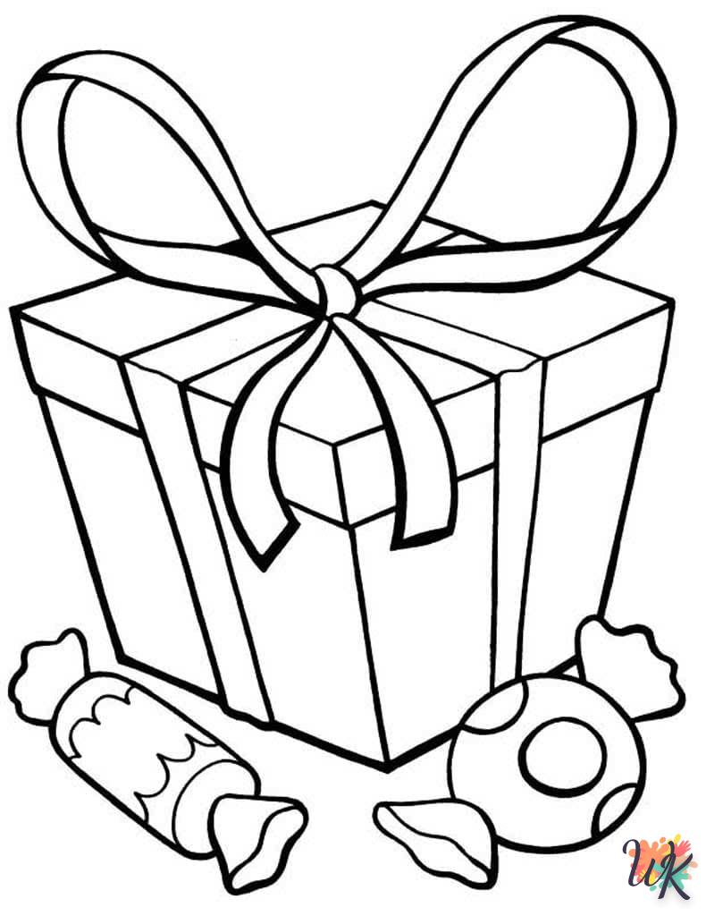 coloriage Cadeaux de Noel  enfant à imprimer pdf