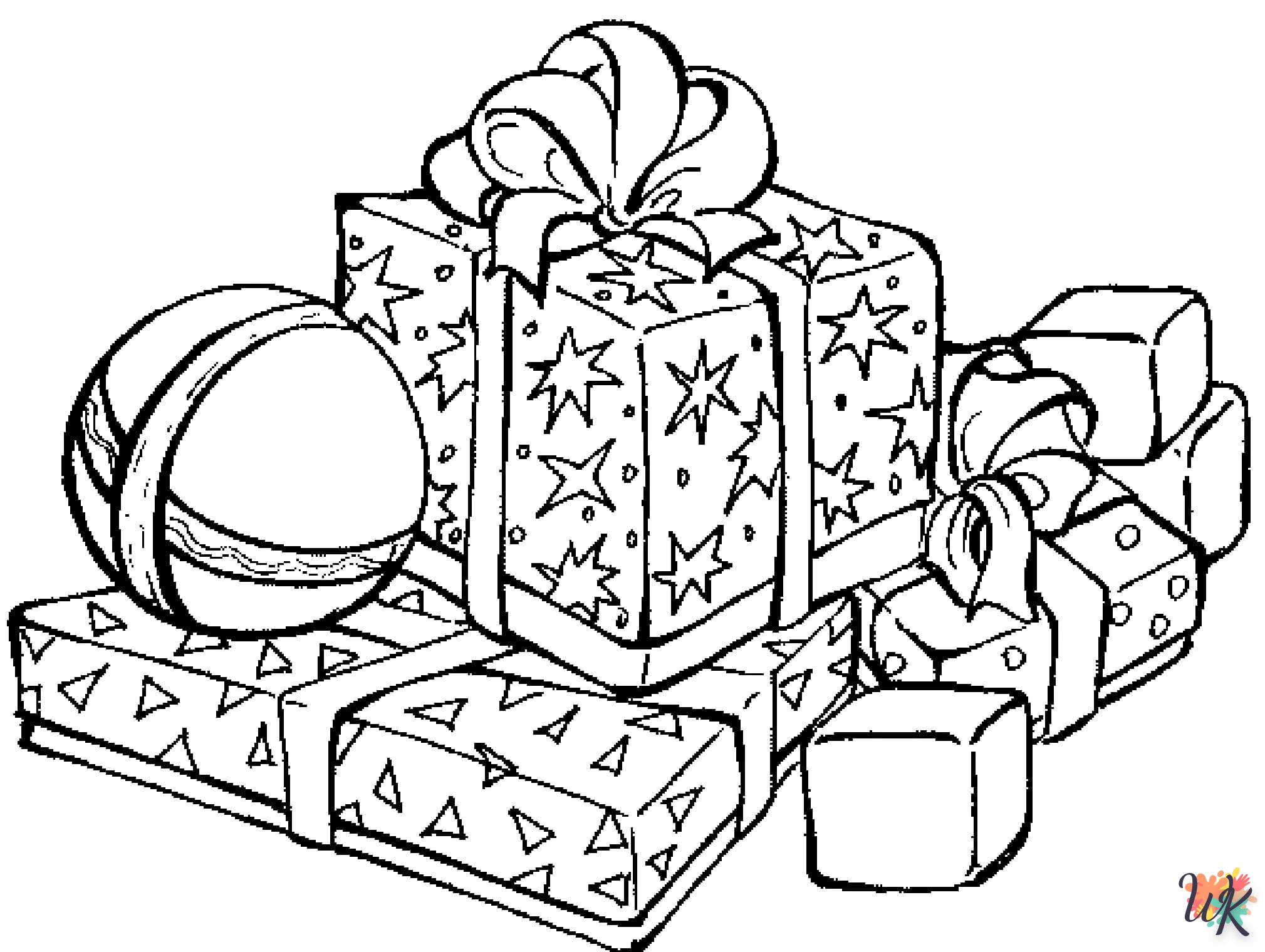 coloriage Cadeaux de Noel  7 ans en ligne gratuit à imprimer