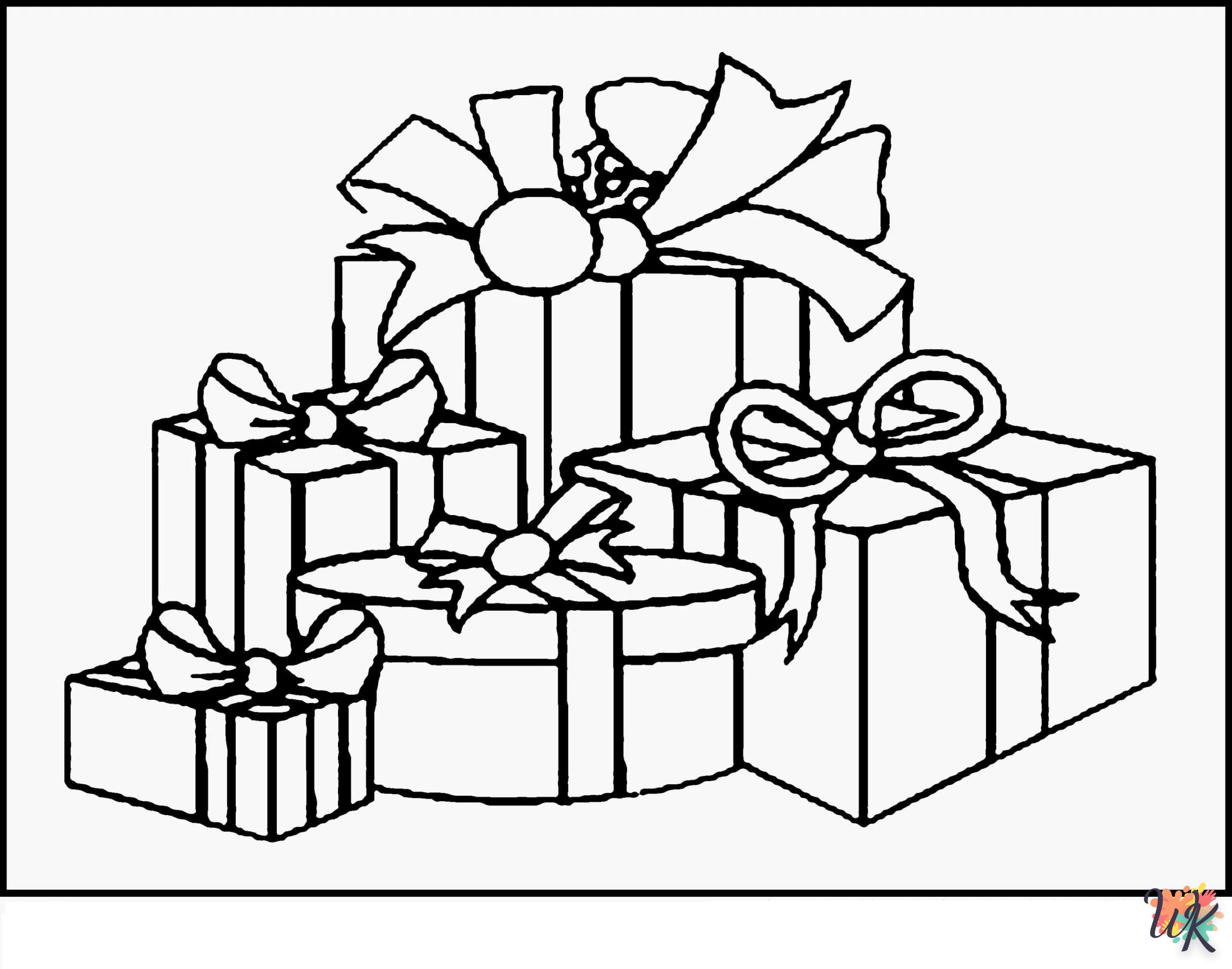 coloriage Cadeaux de Noel  a imprimer gratuit