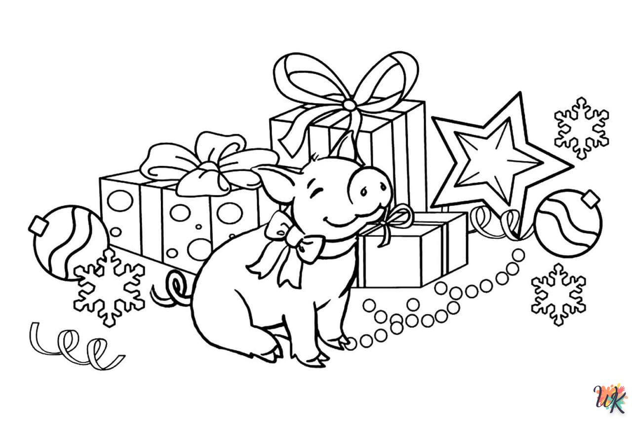 coloriage Cadeaux de Noel  de noël gratuit à imprimer en ligne