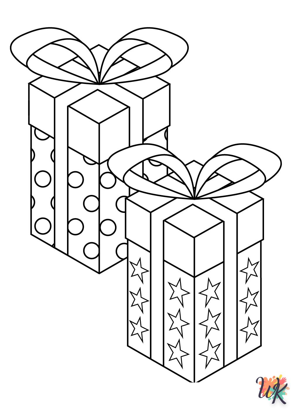 coloriage Cadeaux de Noel  enfant 2 ans a imprimer