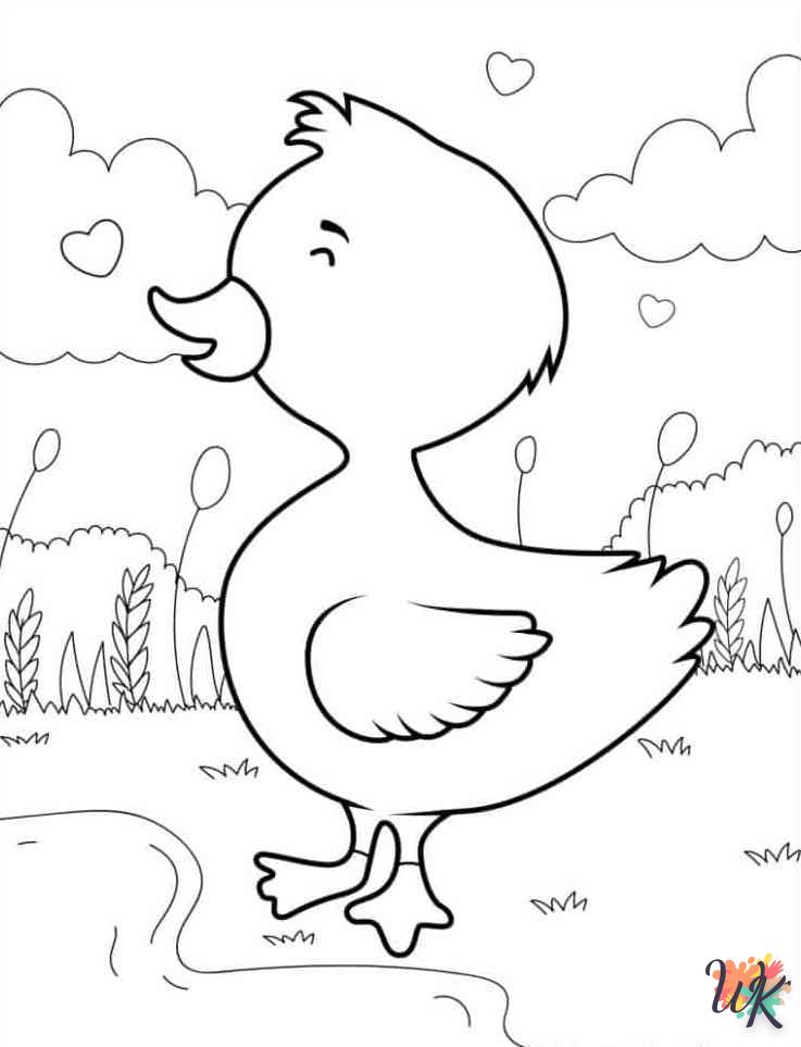 coloriage Canard  enfant à imprimer pdf