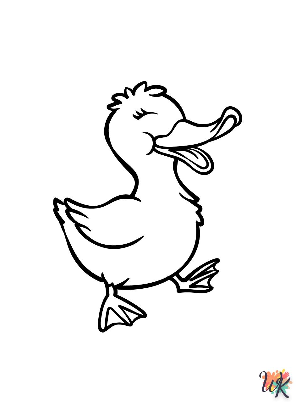 coloriage Canard  à imprimer pour enfant de 7 ans