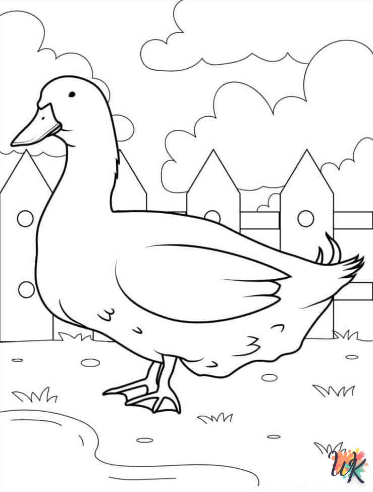 coloriage Canard  et decoupage a imprimer gratuit