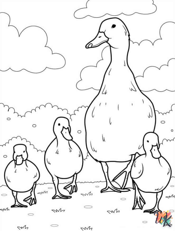 coloriage Canard  à imprimer pour enfant de 8 ans