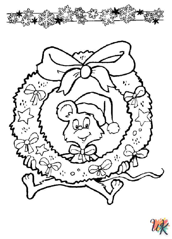 coloriage Couronne de Noël  enfant à imprimer pdf